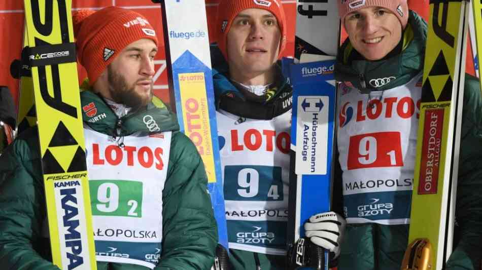 Deutsche Skispringer nach Abbruch nur Fünfte - Leyhe stürzt spektakulär 