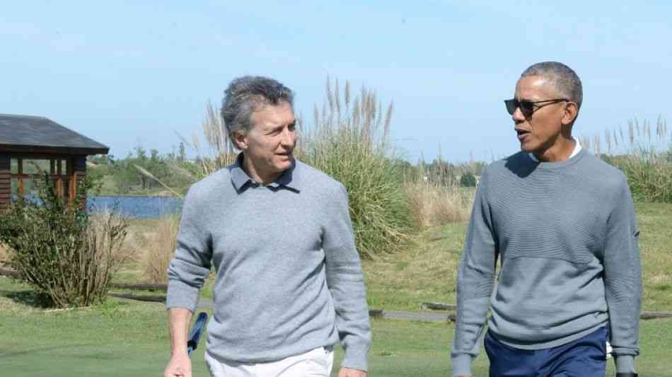 Obama spielt mit Argentiniens Staatschef Macri eine Runde Golf