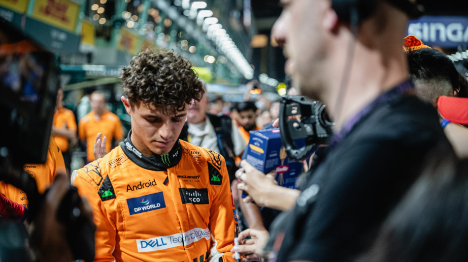 F1: Singapore; le libere 3 a McLaren Norris, 5/a Ferrari Leclerc