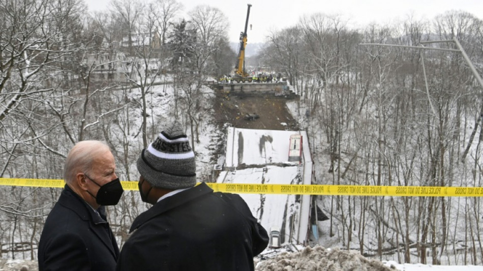 Bridge collapses just before Biden infrastructure speech