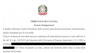 Giudice annulla trattenimento, 'Egitto non è Paese sicuro'