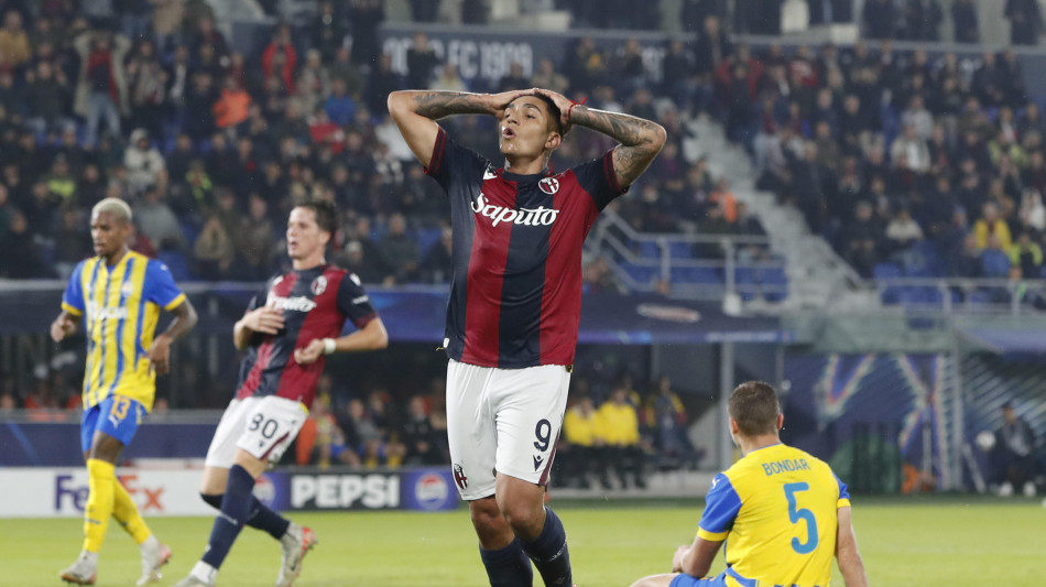  Champions: Bologna-Shaktar 0-0. Italiano, "Potevamo vincerla" 