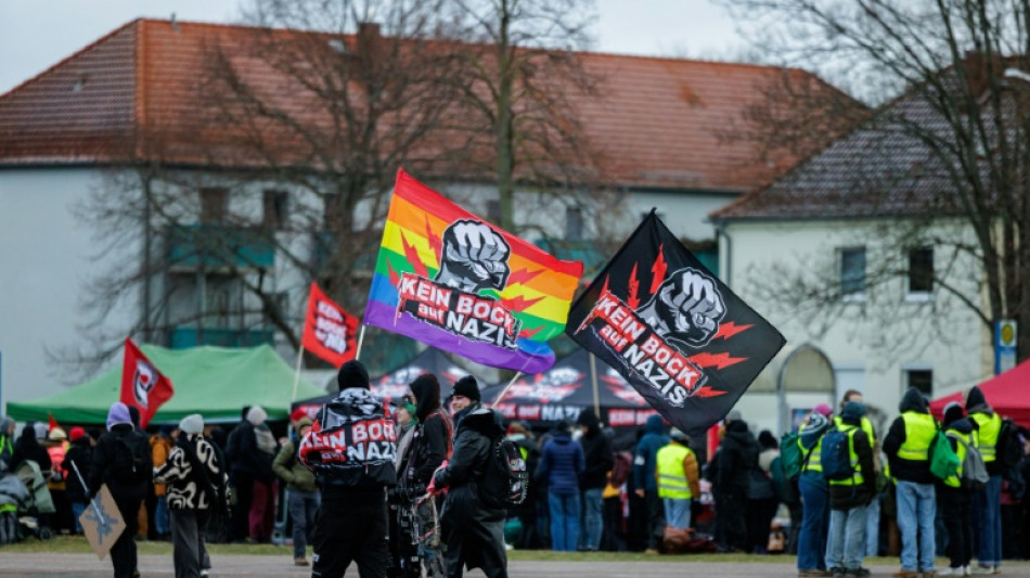 German far-right outlines radical programme as protesters rally